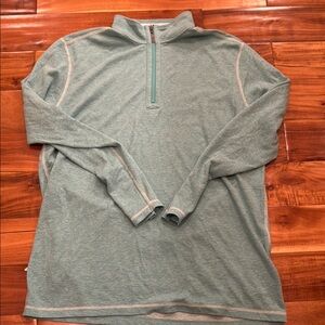 Tommy Bahama Reversible Light Blue Quarter-Zip Pullover